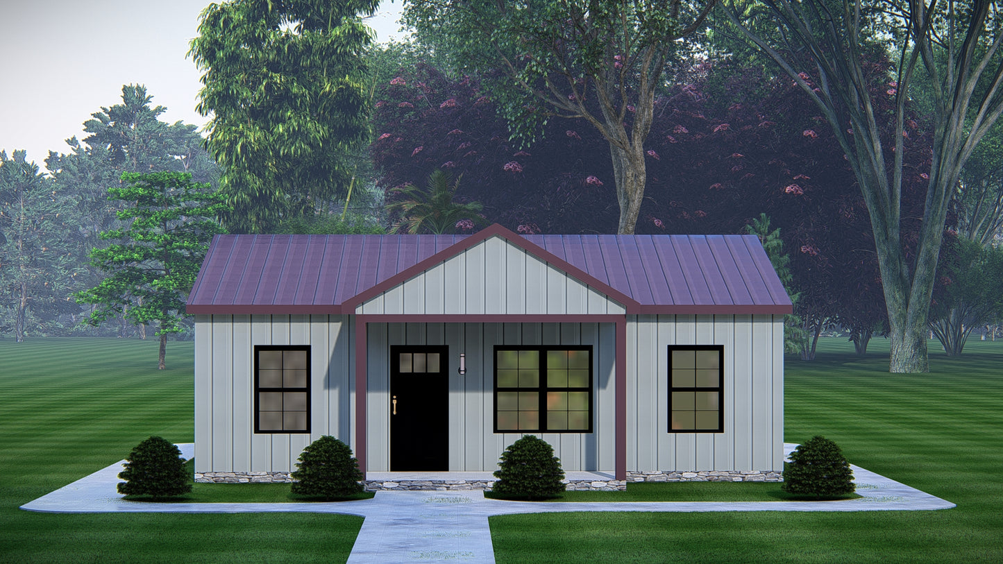 Sunflower Suite Affordable Metal House Kit (2 bed 1 bath 936 sq feet)