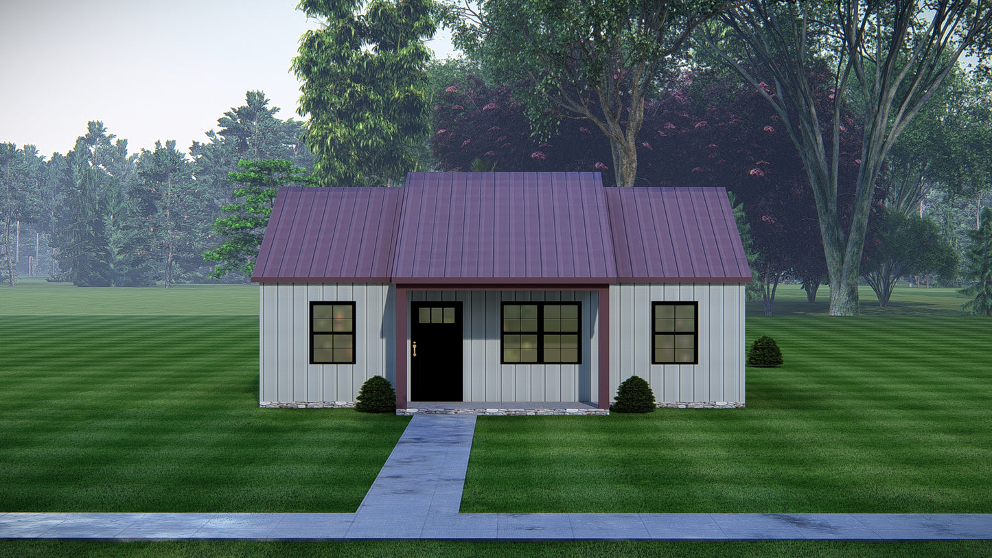 Orchid Oasis Affordable Metal House Kit (2 bed 1 bath 936 sq feet)