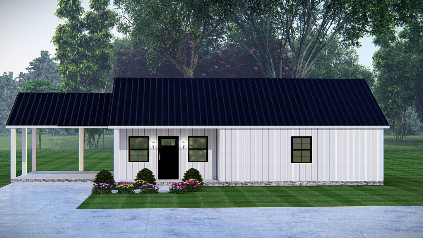 Daisy Cabin Affordable Metal House Kit (3 bed 2 bath 1693 sq feet)