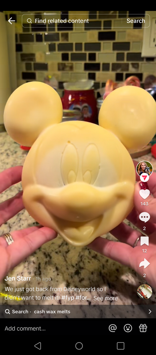 Giant Mickey Mouse Inspired Cash Wax Melt