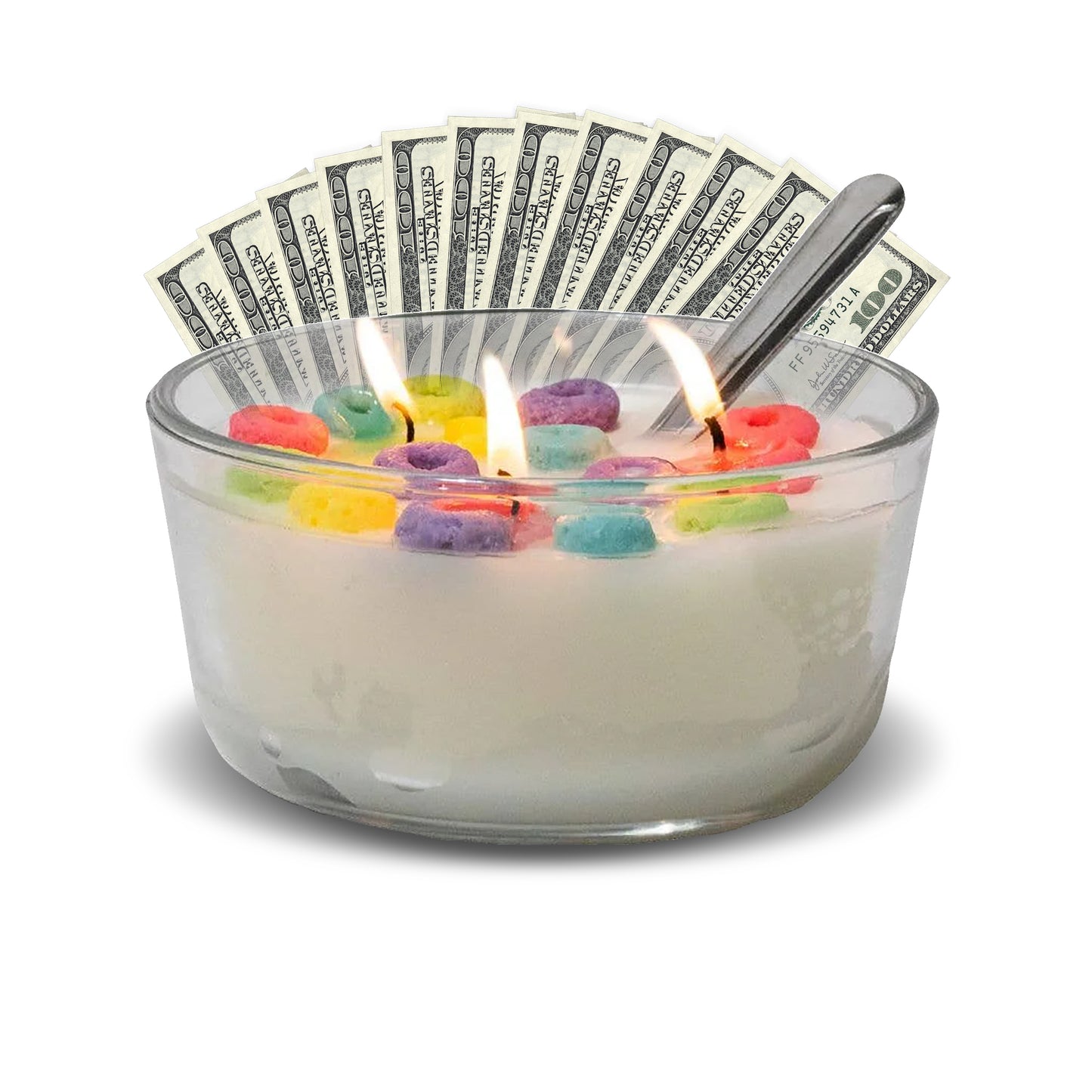 Fruit Loops Cereal Bowl Cash Luxury Candles