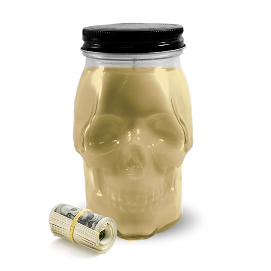 VERY VANILLA SKULL CASH CANDLE