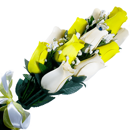 Cream & Yellow Bouquet | Jewelry Roses®-Jewelry Roses®-The Official Website of Jewelry Candles - Find Jewelry In Candles!