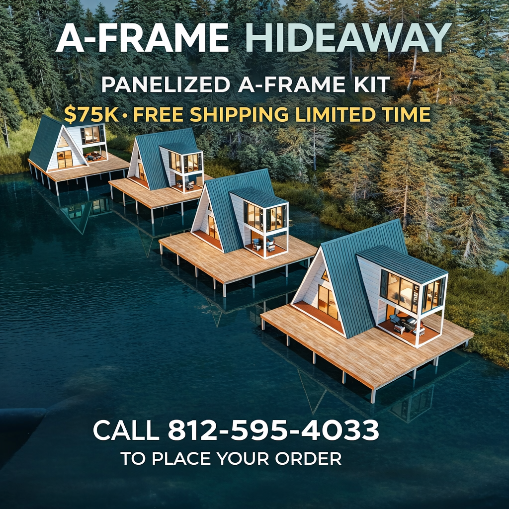 A-Frame Panelized Metal House Kit – Amish Built Cabins | Modular Cabins ...