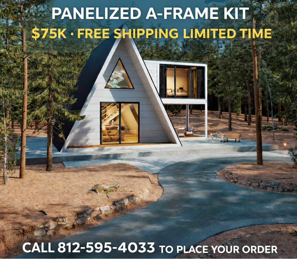 A-Frame Panelized Metal House Kit – Amish Built Cabins | Modular Cabins ...