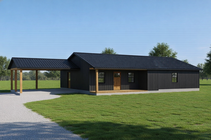 The Black Swan Affordable House Kit (3 bed 2 bath plus Carport)