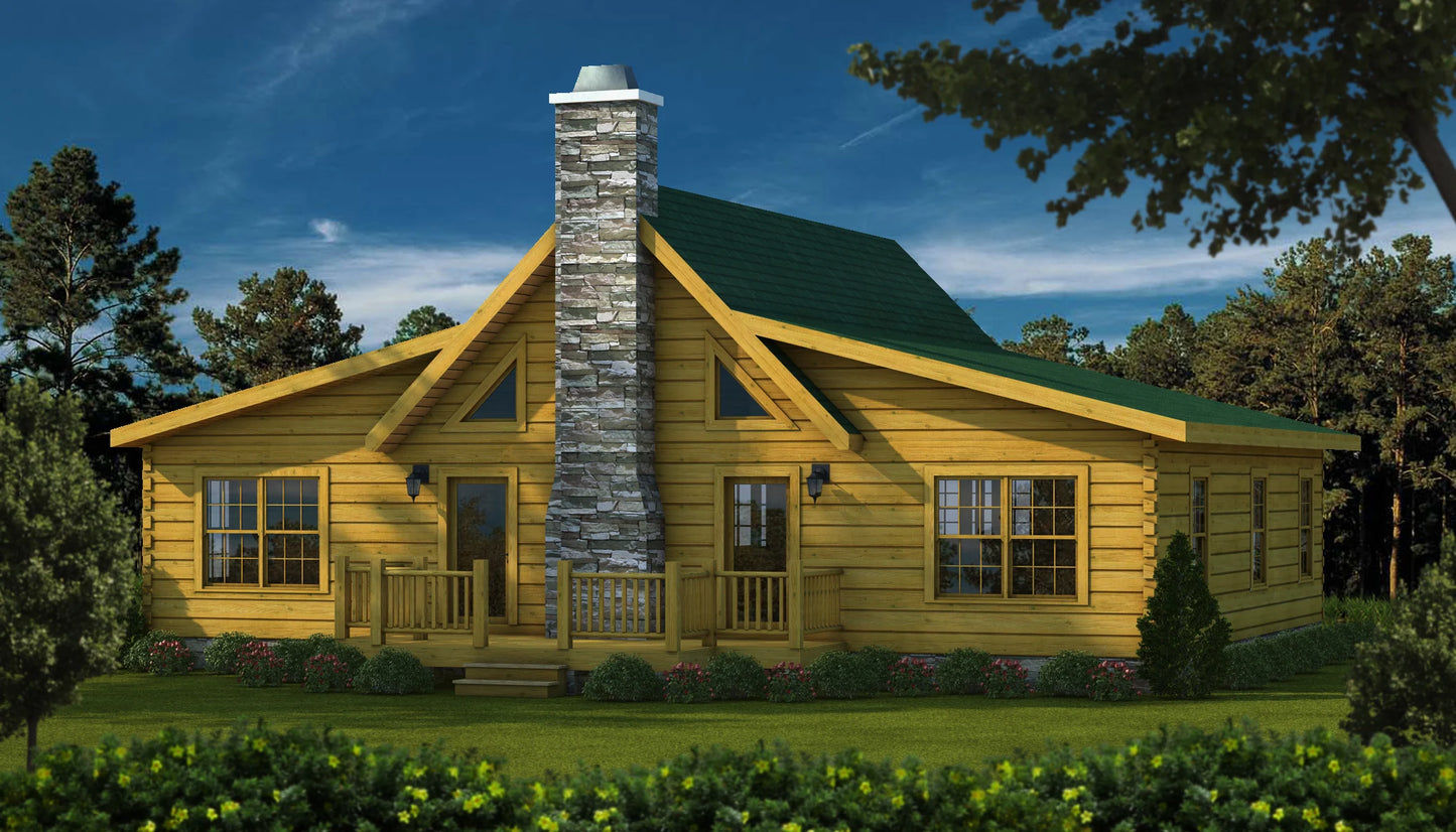 The Bourbon Log Home Plan - Log Home Kit