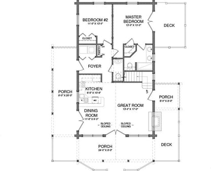 The Bronson Log Home Plan - Log Home Kit