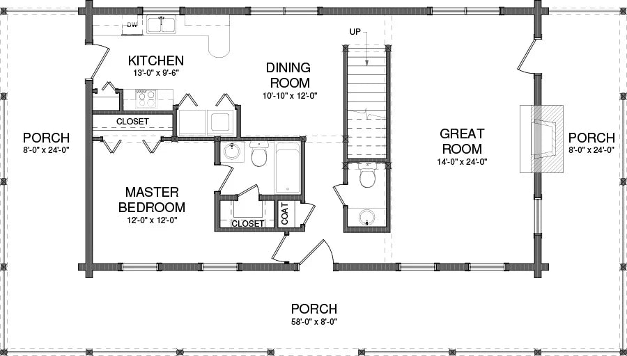 The Charlestown Log Home Plan - Log Home Kit