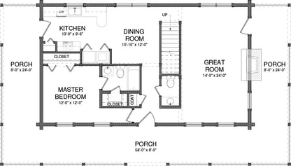 The Charlestown Log Home Plan - Log Home Kit