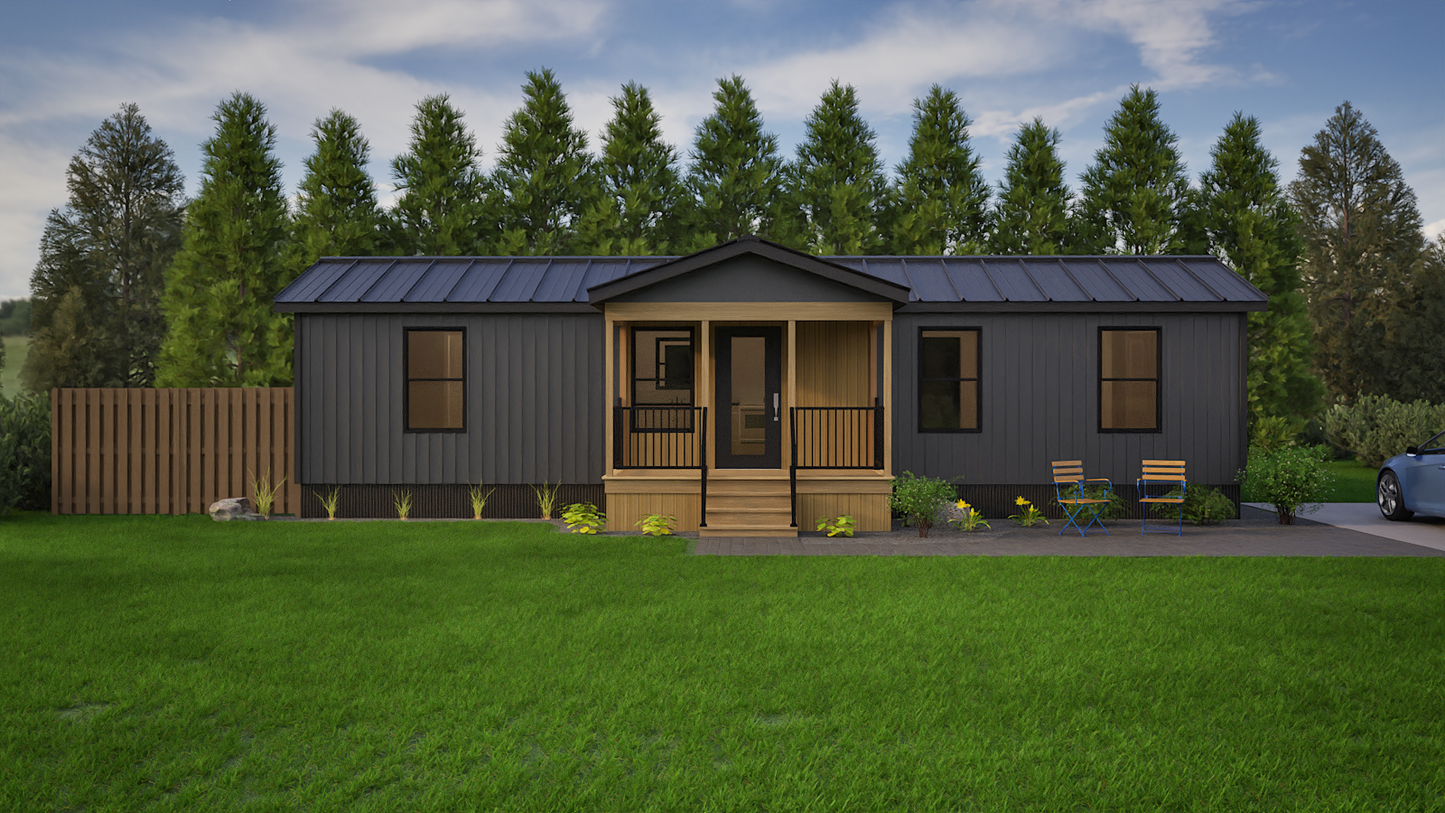 The Lake Como Amish Built Modular Cabin (2 bed 2 bath)
