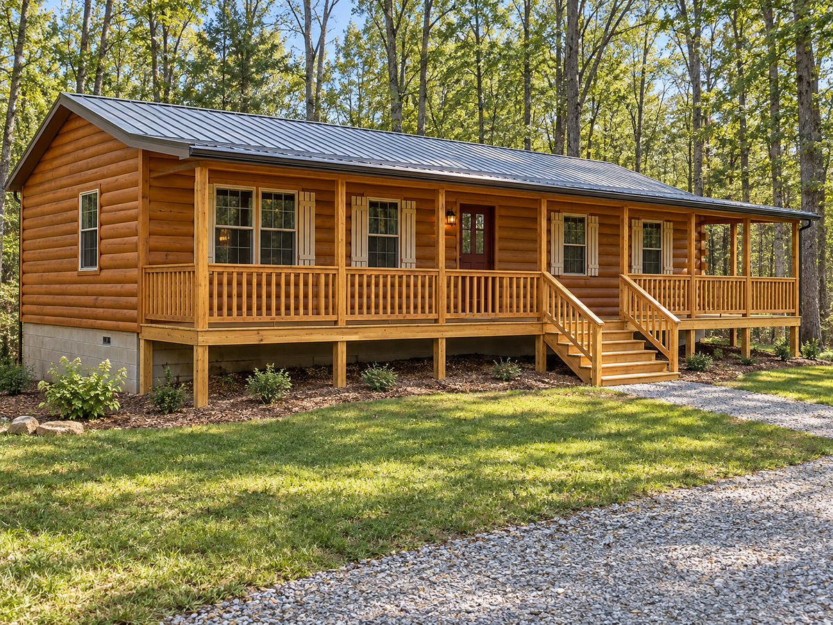 The Country Rancher Amish Built Modular Cabin ( 3 Bed 2 Bath)