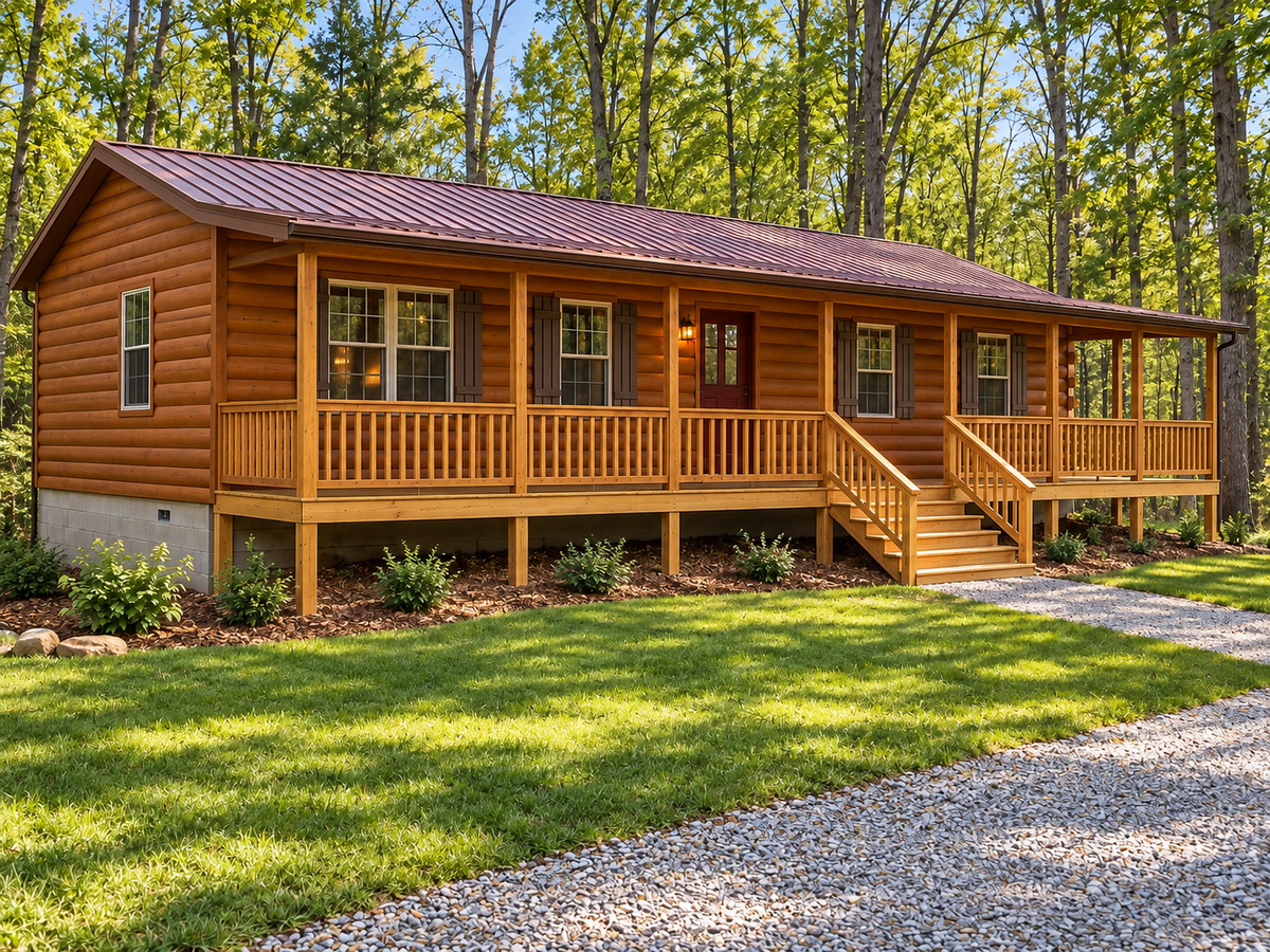 The Country Rancher Amish Built Modular Cabin ( 3 Bed 2 Bath)