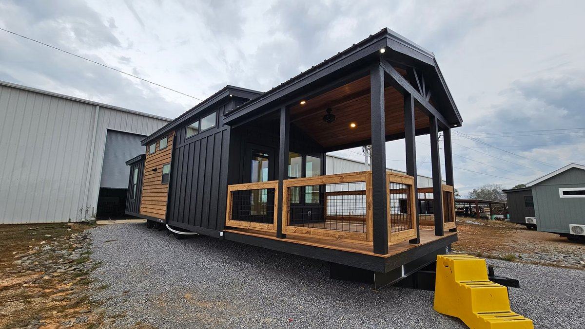 Module House Loft The Driftwood Loft – Modern Park Model with Loft & Bunk Room – Amish ...