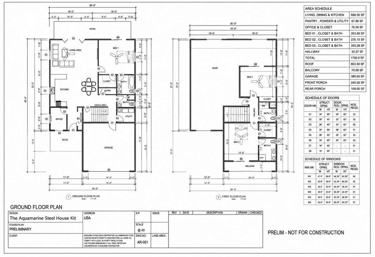 The Aquamarine Steel House Kit