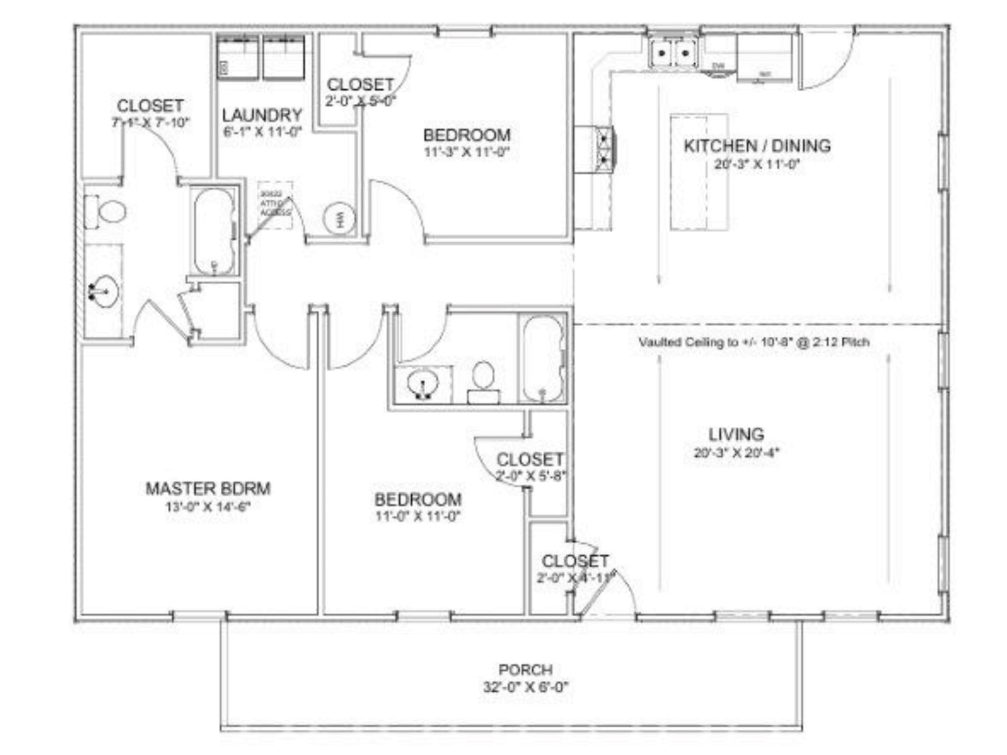 Whitehall Modern Farmhouse Affordable House Kit (3 bed 2 bath)