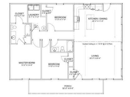 Whitehall Modern Farmhouse Affordable House Kit (3 bed 2 bath)