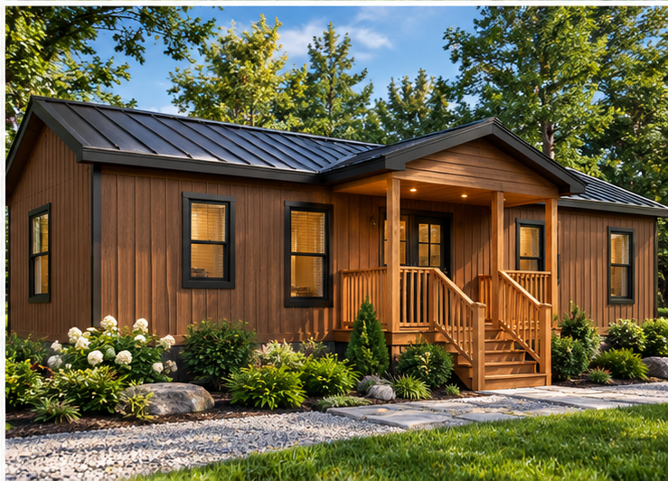 The Lake Michigan Amish Built Modular Cabin (2 bed 2 bath)