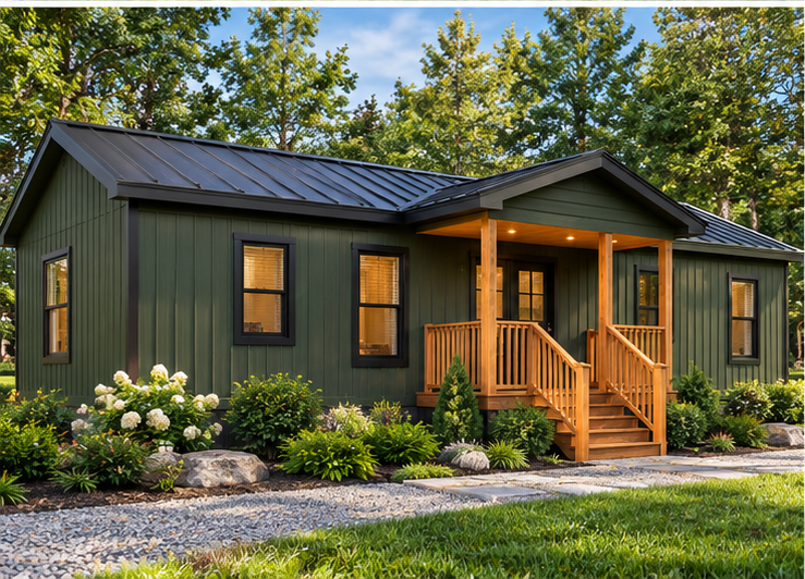 The Lake Michigan Amish Built Modular Cabin (2 bed 2 bath)
