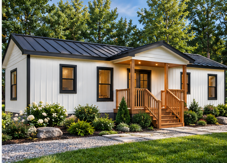 The Lake Michigan Amish Built Modular Cabin (2 bed 2 bath)