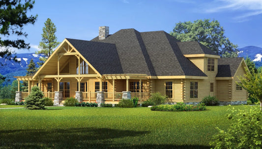 The Long Fellow Log Home Plan - Log Home Kit