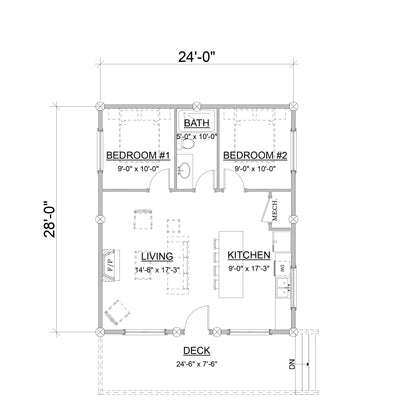 Moose Lodge Cabin Kit (2 sizes offered) - 3 floor plans to choose from.