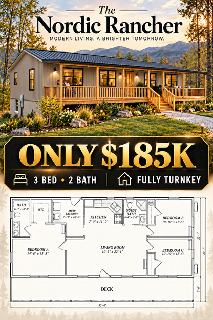 THE NORDIC RANCHER (3 BED 2 BATH OR 2 BED 2 BATH OPTION)