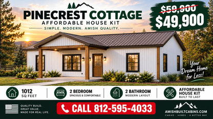 Pinecrest Cottage Affordable House Kit (2 bed 2 bath)