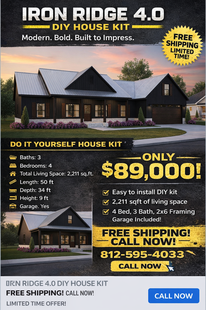 Iron Ridge 4.0 Affordable House Kit (4 bed 3 bath) – Amish Built Cabins ...