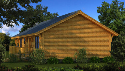 Southern Bungalow Log Home Plan - Log Home Kit