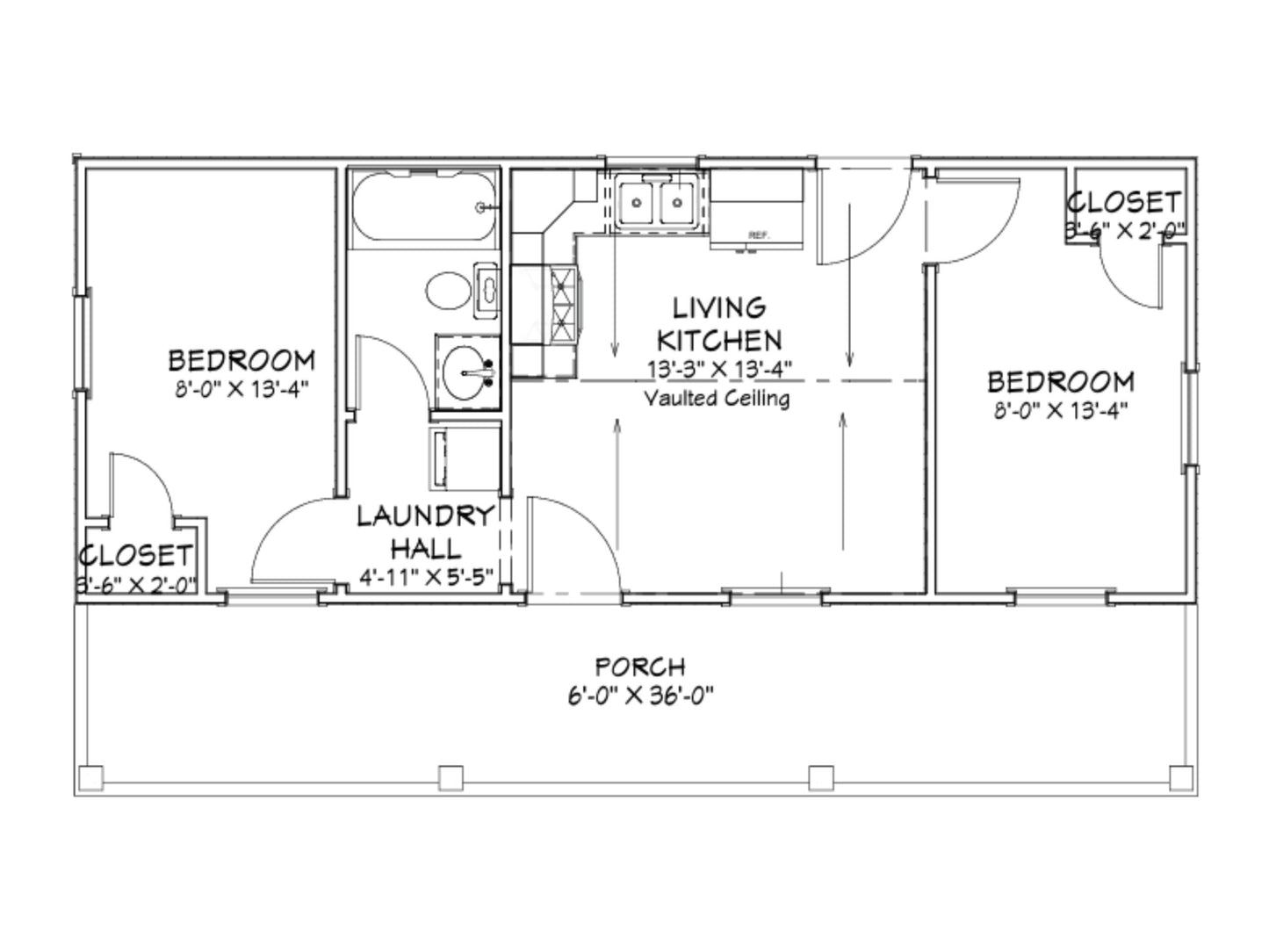 Lakeside Haven Tiny Home Affordable House Kit (2 bed 1 bath)