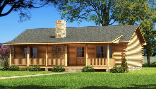 Tennessee Rancher Log Home Plan - Log Home Kit