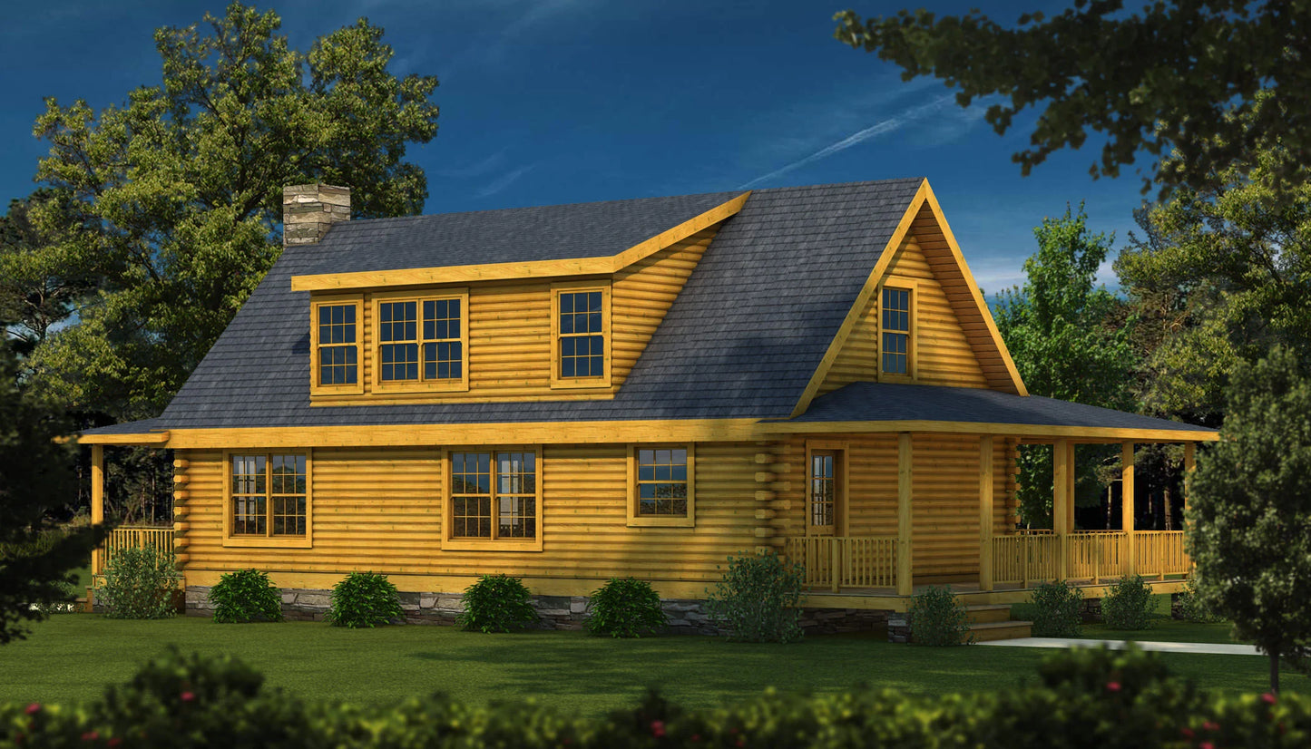 The Charlestown Log Home Plan - Log Home Kit