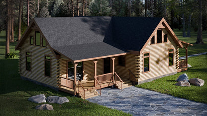 The Angelo Log Home Plan - Log Home Kit