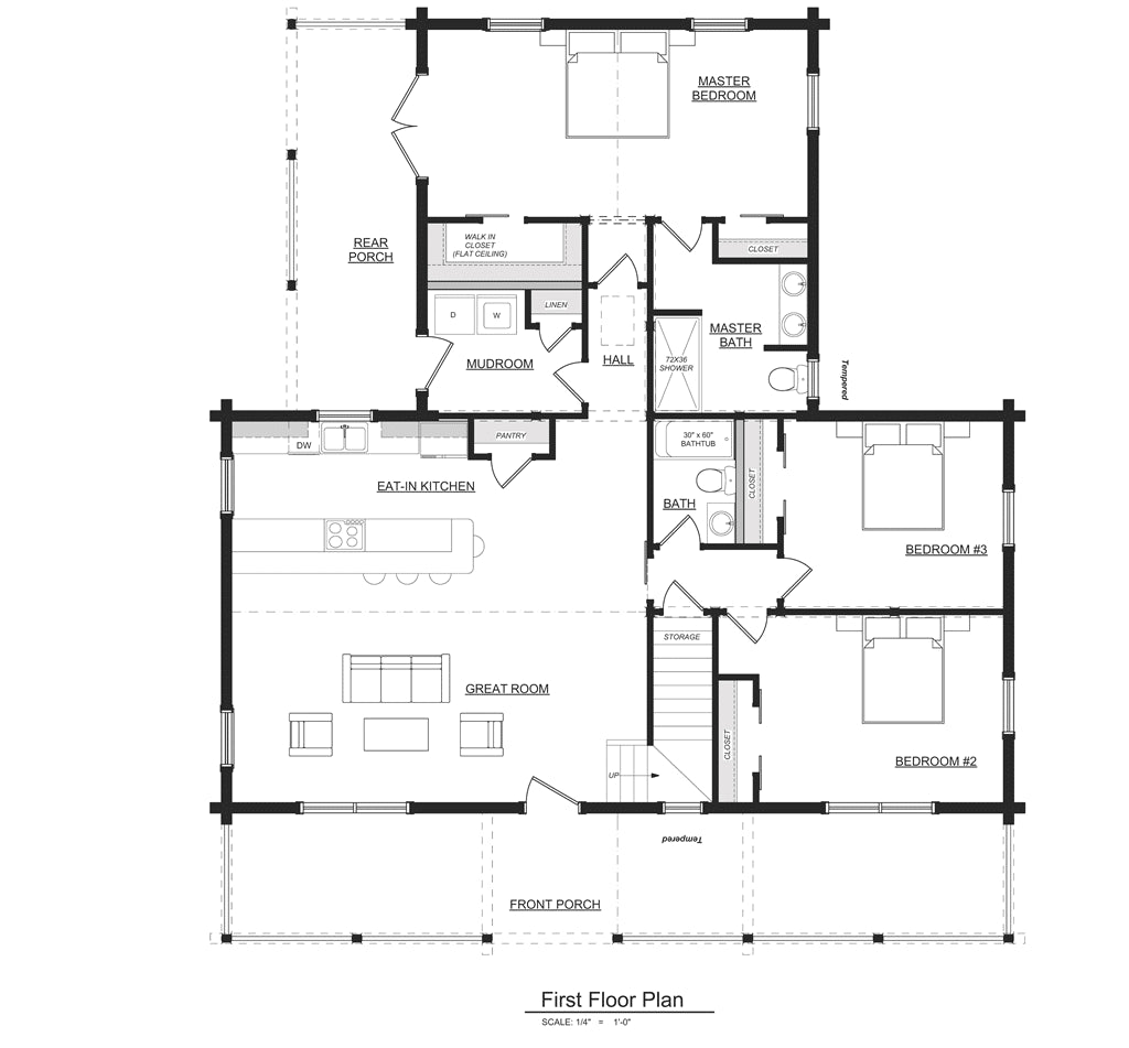 The Angelo Log Home Plan - Log Home Kit