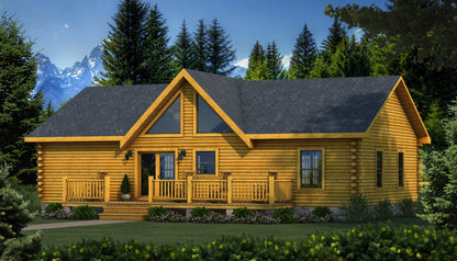 The Lake Front Log Home Plan - Log Home Kit