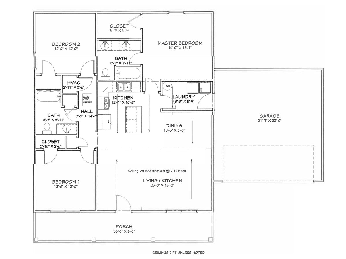 Timbercrest Garage Ranch Affordable House Kit – Amish Built Cabins ...