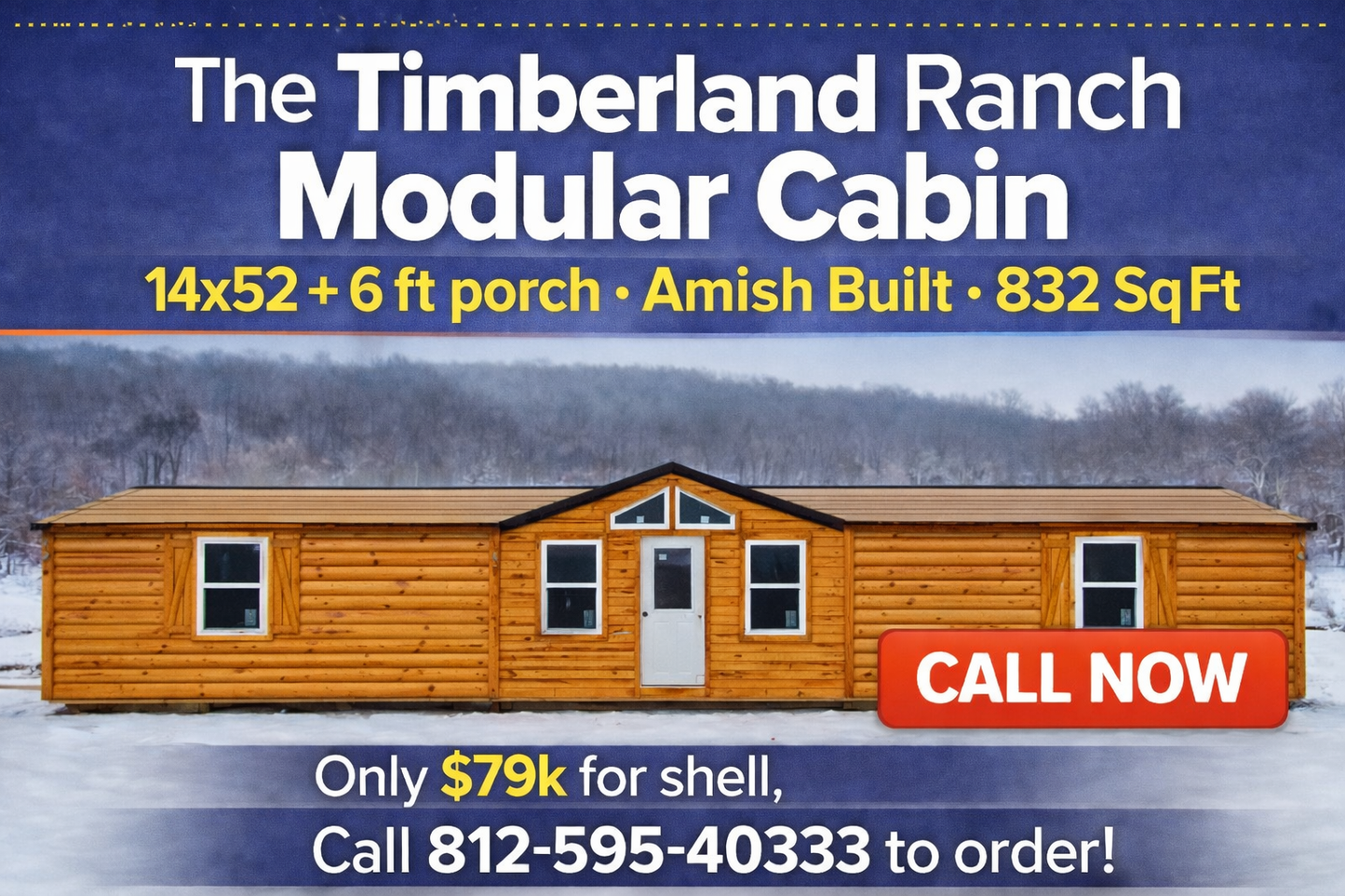 The Timberland Ranch Cabin , Pre-Built SHELL