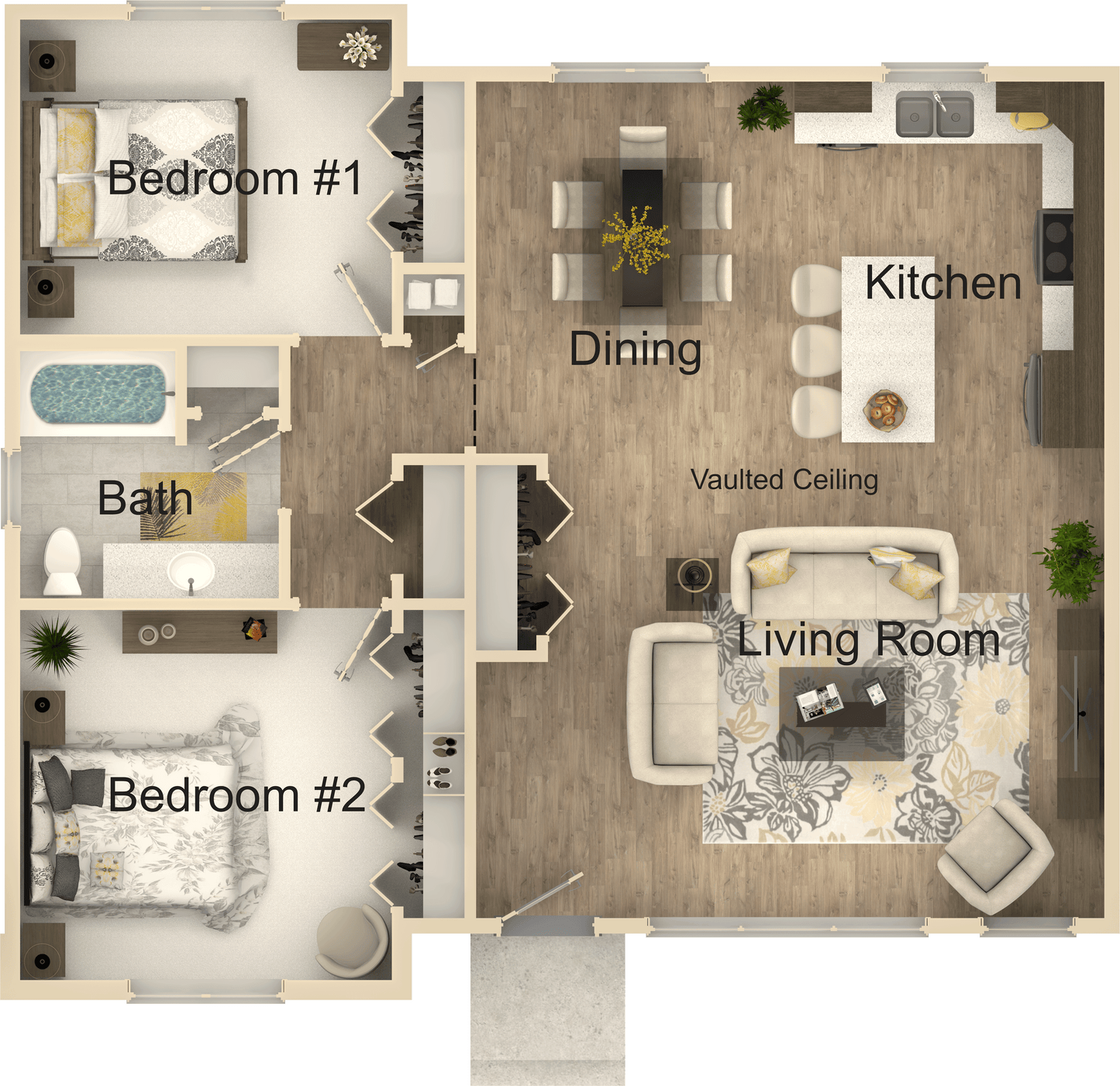 Times Square Terrace House Kit (2 bed 1 bath)