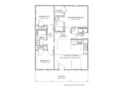 Magnolia Creek Cottage Affordable House Kit (3 bed 2 bath)