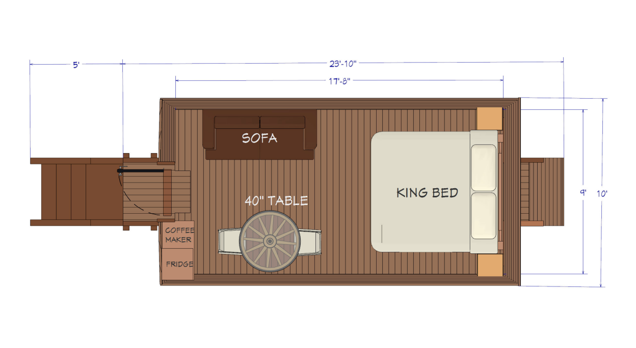 Amish Built Cabin Wagon - Inspired by Oregon Trail