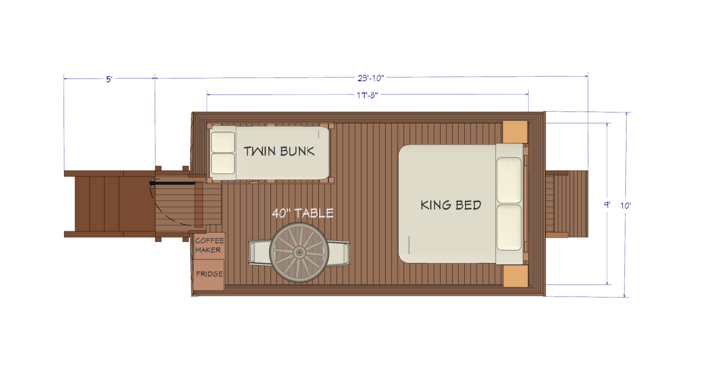 Amish Built Cabin Wagon - Inspired by Oregon Trail